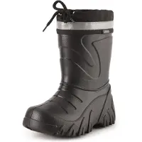 Ladeheid Kinder Mädchen Jungen federleichte Eva Winter Thermo Gummistiefel gefüttert LA-835 (Schwarz/Blendung, 30/31 EU)