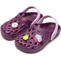 Ladeheid Clogs Kinder Schuhe für Mädchen und Jungen leichte Gartenclogs Gartenschuhe Kinder LA-CA-15 (Violett, 29/30 EU)