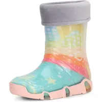 Ladeheid Kinder Mädchen Jungen Gummistiefel Gefüttert Swk2020 (Türkis Muster-31, 27/28)