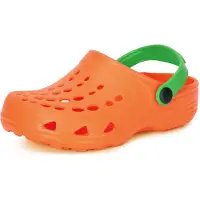 Ladeheid Kinder Mädchen Jungen Eva Clogs Gartenclogs Gartenschuhe LA-CA-06 (Orange/Grün, 24/25 EU)