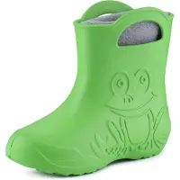 Ladeheid Eva Kinder Jungen Mädchen Gummistiefel Regenschuhe gefüttert LA-CA-03 (Grün/Grau, 32/33 EU)