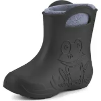 Ladeheid Eva Kinder Jungen Mädchen Gummistiefel Regenschuhe gefüttert LA-CA-03 (Carbone/Grau, 32/33 EU)