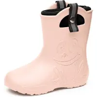 Ladeheid Kinder Federleichte Gummistiefel Thermo Fütterung Mädchen Jungen Rutschfest Regenstiefel Kinder Regenschuhe LA-CA-Frog245 (Puderrosa, 22/23 EU)