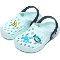 Ladeheid Clogs Kinder Schuhe für Mädchen und Jungen leichte Gartenclogs Gartenschuhe Kinder LA-CA-15 (Hellblau, 28/29 EU)