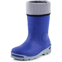 Ladeheid Kinder Mädchen Jungen Gummistiefel Regenschuhe mit Warme Socke LARB013 (Kornblume, 25 26 EU)