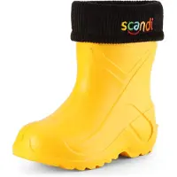 Ladeheid Kinder Mädchen Jungen federleichte Eva Thermo Gummistiefel gefüttert LA-763 (Gelb1/Schwarz, 35 EU)