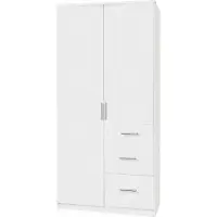 Wimex Kleiderschrank Joker Schlafzimmerschrank 90x58x199cm weiß 2-türig (18808)