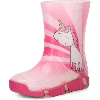 Ladeheid Kinder Mädchen Jungen Gummistiefel Gefüttert Swk2020BW (Rosa Einhorn 30, 35/36)