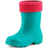Ladeheid Kinder Mädchen Jungen federleichte Eva Thermo Gummistiefel gefüttert LA845KIDS (Türkis/Rosa, 30 EU)