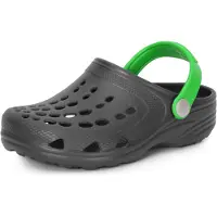 Ladeheid Kinder Mädchen Jungen Eva Clogs Gartenclogs Gartenschuhe LA-CA-06 (Grau/Grün, 28/29 EU)