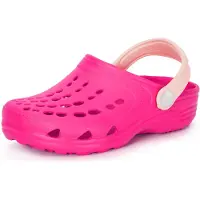Ladeheid Kinder Mädchen Jungen Eva Clogs Gartenclogs Gartenschuhe LA-CA-06 (Fuchsie/Puderrosa, 24/25 EU)