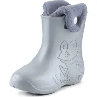Ladeheid Eva Kinder Jungen Mädchen Gummistiefel Regenschuhe gefüttert LA-CA-04 (Grau, 32/33 EU)