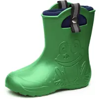 Ladeheid Kinder Federleichte Gummistiefel Thermo Fütterung Mädchen Jungen Rutschfest Regenstiefel Kinder Regenschuhe LA-CA-Frog245 (Smaragdgrün, 30/31 EU)