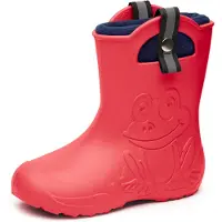 Ladeheid Kinder Federleichte Gummistiefel Thermo Fütterung Mädchen Jungen Rutschfest Regenstiefel Kinder Regenschuhe LA-CA-Frog245 (Korall, 32/33 EU)