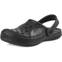 Ladeheid Kinder Mädchen Jungen leichte Eva Clogs Gartenclogs Gartenschuhe KL055 (Schwarz, 25 EU)