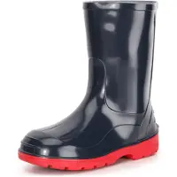 Ladeheid Kinder Mädchen Jungen Gummistiefel Regenstiefel LA-939 (Dunkelblau/Rot, 26 EU)