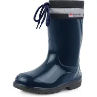 Ladeheid Kinder Mädchen Jungen Gummistiefel mit Stulpe LA-972 (Dunkelblau/Schwarz, 29 EU)