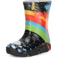 Ladeheid Kinder Mädchen Jungen Gummistiefel Gefüttert Swk2020BW (Schwarz Muster-34, 25/26)