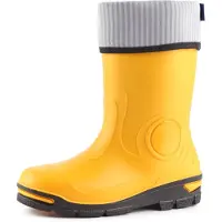 Ladeheid Kinder Mädchen Jungen Gummistiefel Regenschuhe mit Warme Socke LARB013 (Gelb, 29 30 EU)