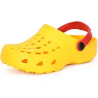Ladeheid Kinder Mädchen Jungen Eva Clogs Gartenclogs Gartenschuhe LA-CA-06 (Gelb/Rot, 22/23 EU)