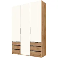 Wimex Kleiderschrank Level Drehtürenschrank mit Schubladen Ausführung wählbarPlankeneiche / weiß