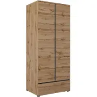 Hm Helvetia Garderobenschrank Kaunas Kleiderschrank 2-türig weiß 89x59,5x210cmEiche Wotan