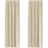 vidaXL Verdunkelungsvorhänge 2 pcs Creme 140 x 260 cm Samt