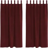 vidaXL Verdunkelungsvorhänge 2 pcs Weinrot 140 x 175 cm Samt