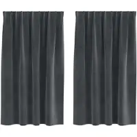 vidaXL Verdunkelungsvorhänge 2 stk. Hellgrau 140 x 140 cm Samt