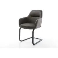 DELIFE Freischwinger Pejo-Flex Mikrofaser Anthrazit Vintage Freischwinger flach Schwarz Taschenfederkern