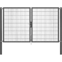 GAH Alberts Zaundoppeltür ALBERTS "Flexo Plus", anthrazit, B:300cm H:180cm, Stahl, Tore, Zaundoppeltür, verschiedene Abmessungen