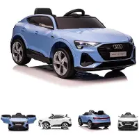 Es-toys Kinder Elektroauto Audi E-Tron, EVA-Reifen, Allradantrieb, Fernbedienung blau