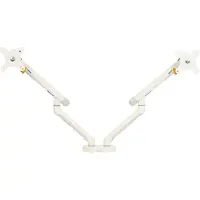 BakkerElkhuizen Monitorarm BE Flexible Dual, für 2 Monitore, bis 10 kg, dreh-, neig- und schwenkbar, 80 mm Klemmweite, VESA-komaptibel, ergonomisch, Höhenverstellbar von 170 bis 582 mm, hellgrau/weiß