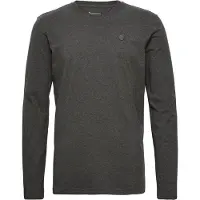 Knowledge cotton apparel Langarmshirt Viggo Badge Herren Dark Grey Melange-XXL