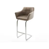 DELIFE Barstuhl Yulo-Flex Vintage Taupe Freischwinger flach Edelstahl