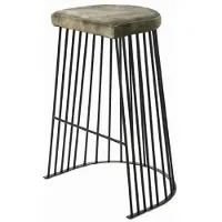 Casa Padrino Luxus Barhocker Grün / Schwarz 70 x 60 x H. 74 cm - Moderner Gepolsteter Metall Barstuhl - Bar Möbel