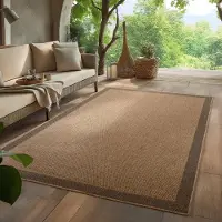 HomebyHome In- & Outdoor Teppich Wetterfest im natürlichen Jute-Look, ideal für Wohnzimmer, Küche, Terrasse & Balkon, Grösse: 140x200 cm