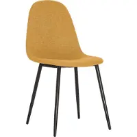 Meet by Paperflow Schalenstuhl , gepolstert, 100% Polyester, Stahlgestell, Sitzhöhe 480 mm, 2er-Set, schwarz/Safran