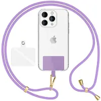 Nalia Handyband + Pad für Hülle zum Umhängen, Karabinerhaken Anhänger aus Metall (gold)