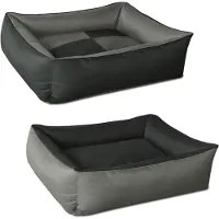 BedDog 2in1 Hundebett,(L) ca. 80x65x18cm,ROCK-FLOW (grau/anthrazit)
