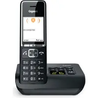 Gigaset COMFORT 550A, Analoges Telefon, Kabelloses Mobilteil, Freisprecheinrichtung, 200 Eintragungen, Anrufer-Identifikation, Schwarz