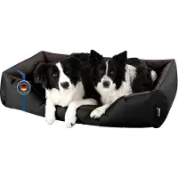 BedDog Hundebett LUPI waschbar,(XXL) ca. 120x85x23cm,BLACK-FIELD (schwarz/braun)