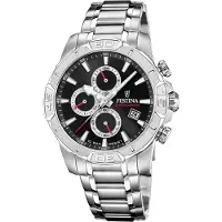 Festina Herrenuhr Timeless Chronograph Armbanduhr Edelstahl silber UF20704/6