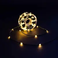 Idena 24x Micro-Lichterkette 200 LED warmweiß Gesamtlänge 22,9m auf Rolle 8h Timer 8 Lichtmodi