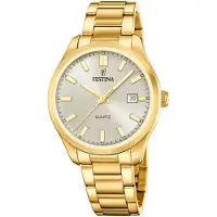 Festina F20740/1 Uhr Herrenuhr Edelstahl Datum gold