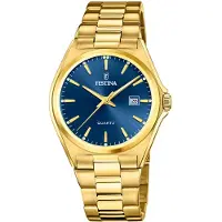 Festina F20555/4 Uhr Herrenuhr Edelstahl Datum gold