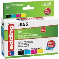 Edding EDD-555, Hohe (XL-) Ausbeute, Schwarz, Cyan, Magenta, Gelb, 53 ml, 26 ml, 4 Stück(e), Multipack