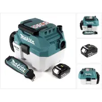 Makita DVC 750 LT1X3 Akku Staubsauger Nass und Trockensauger 18 V tragbar + 1x 5,0 Ah Akku - ohne Zubehör, ohne Ladegerät