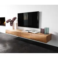 DELIFE Lowboard New Live-Edge 200 cm Akazie Natur 4 Türen schwebend