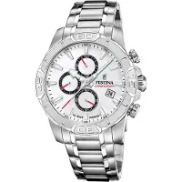 Festina Herrenuhr Timeless Chronograph Armbanduhr Edelstahl silber UF20704/1
